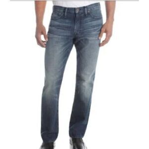 Lucky Brand Mens 361 Vintage Straight‎ Distressed Hem Stretch Denim Jeans 34x32